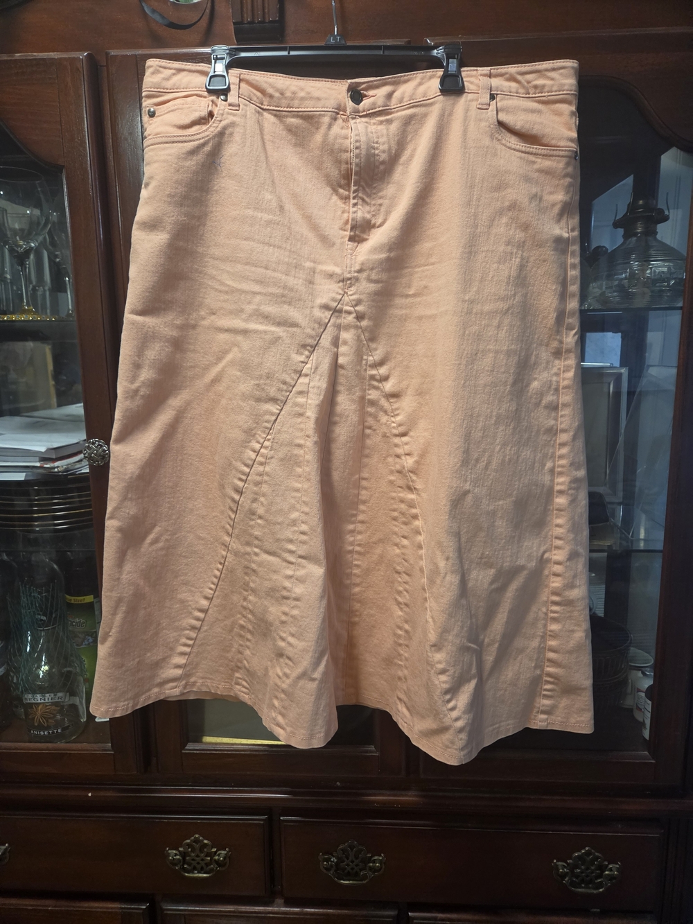 Peach A-Line Midi Skirt